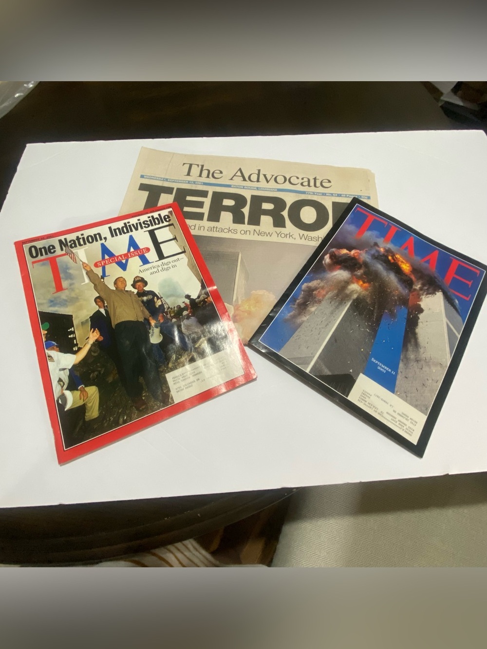 9/11 Time Magazine Set Sept 11 & Sept 24 2001 The Advocate Newspaper Baton Rouge